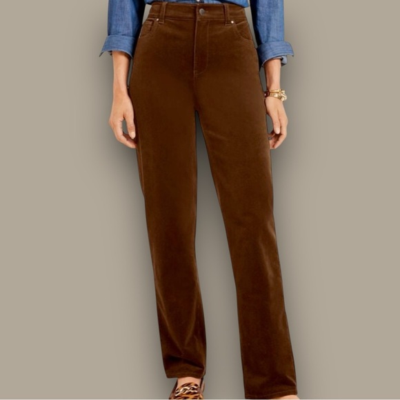 NWT Talbots Brown Corduroy Signature Fit Bootleg Pants Size 8 - Picture 1 of 15